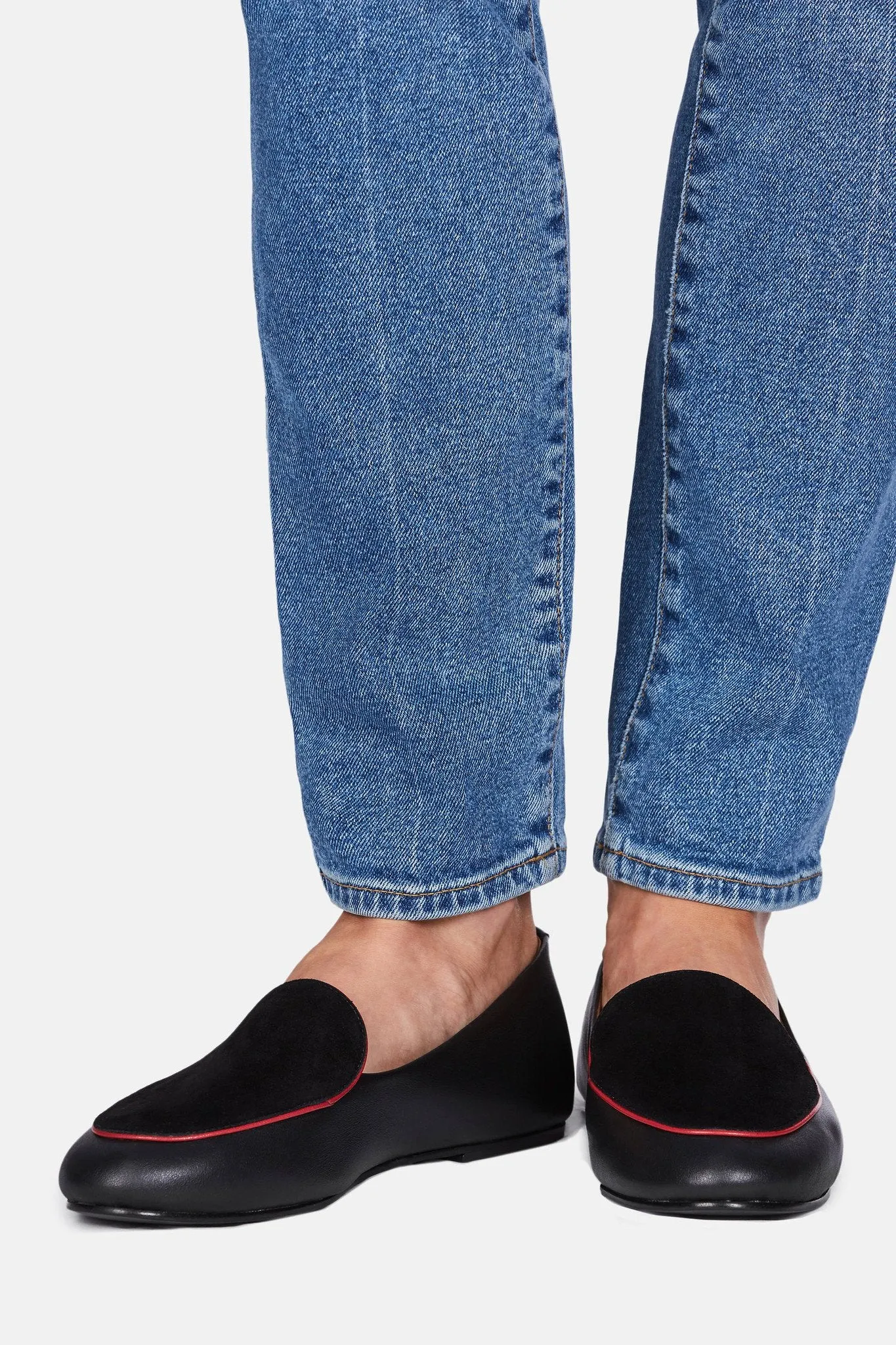 Liza Loafer - Black Calf Suede