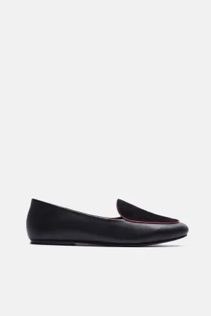 Liza Loafer - Black Calf Suede
