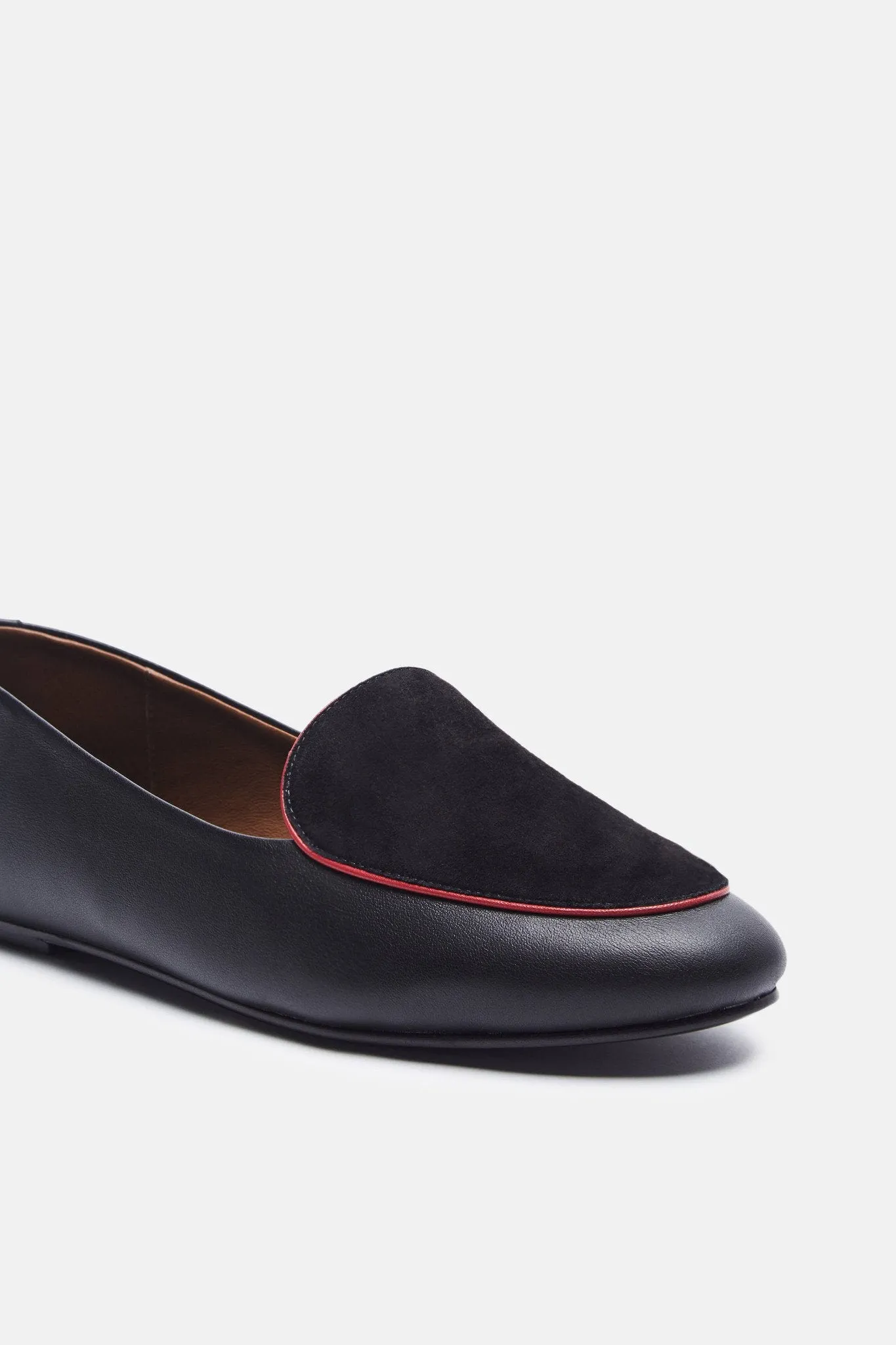 Liza Loafer - Black Calf Suede