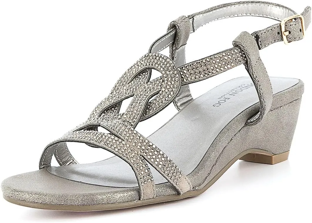 LONDON FOG Womens Macey Demi-Wedge Dress Sandals