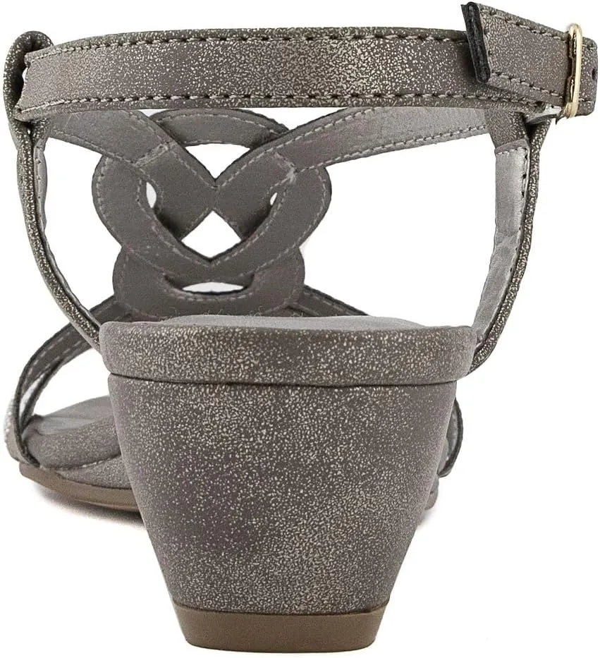 LONDON FOG Womens Macey Demi-Wedge Dress Sandals