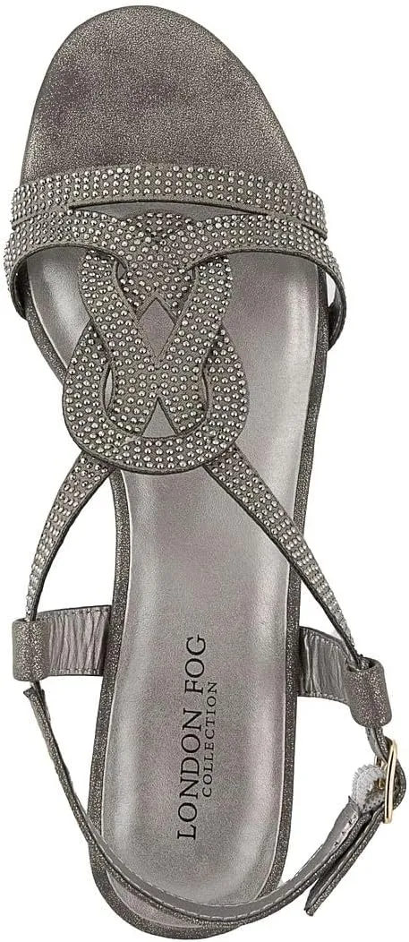 LONDON FOG Womens Macey Demi-Wedge Dress Sandals