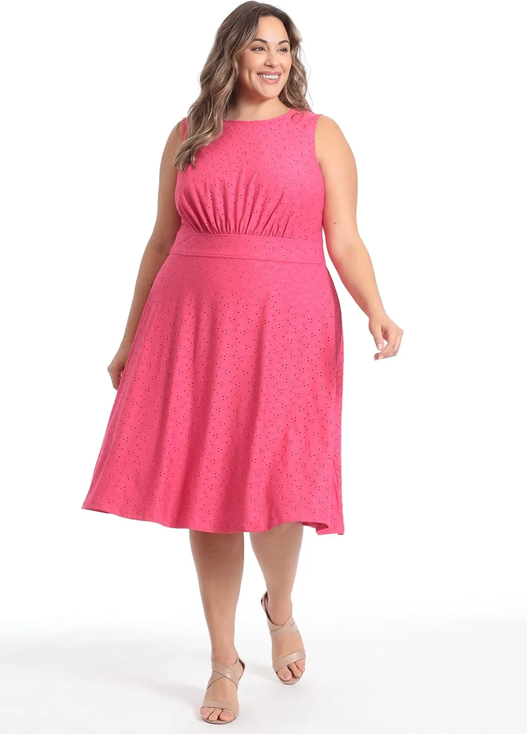 London Times Women's Dresses Inset Waist Midi Dress Career Office Occasion Guest of