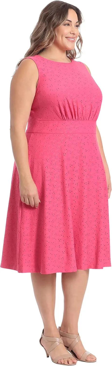 London Times Women's Dresses Inset Waist Midi Dress Career Office Occasion Guest of