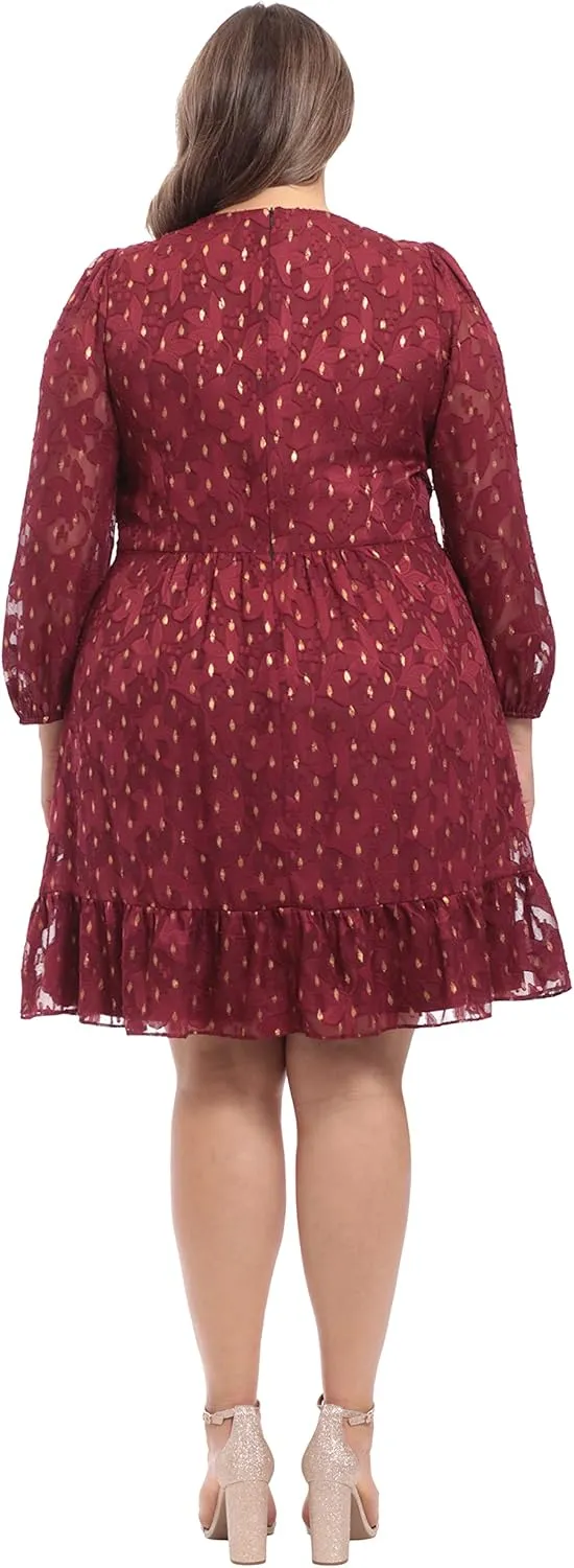 London Times Women's V-Neck Ruched Waist Tiered Skirt Dress