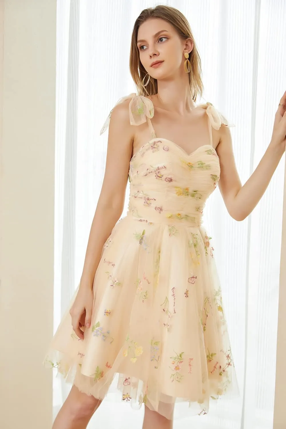 Long Flower Tulle Prom Dresses 2024 Spaghetti Straps Ball Gowns for Women WD204