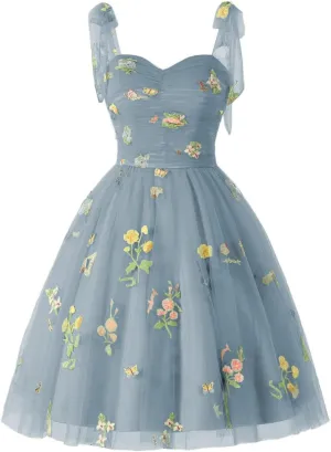 Long Flower Tulle Prom Dresses 2024 Spaghetti Straps Ball Gowns for Women WD204