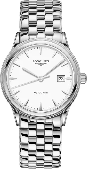 Longines orologio Flagship 40mm bianco acciaio uomo automatico L4.984.4.12.6
