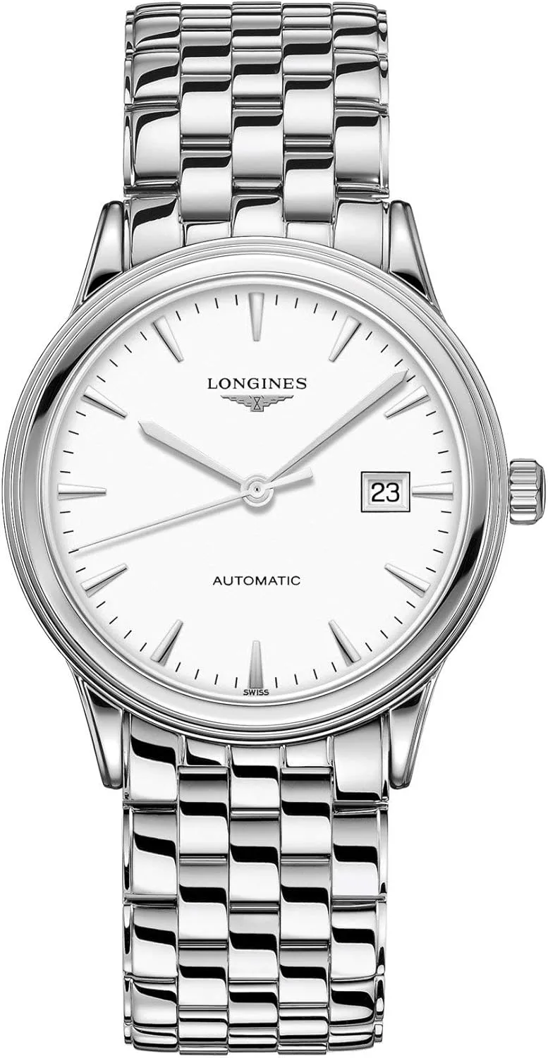 Longines orologio Flagship 40mm bianco acciaio uomo automatico L4.984.4.12.6