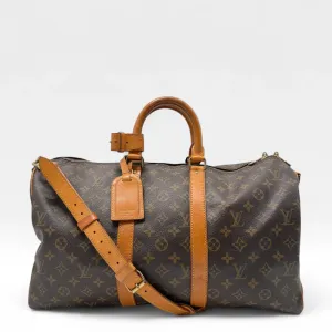 Louis Vuitton Reisetasche Keepall 45 mit Umhängegurt monogram braun