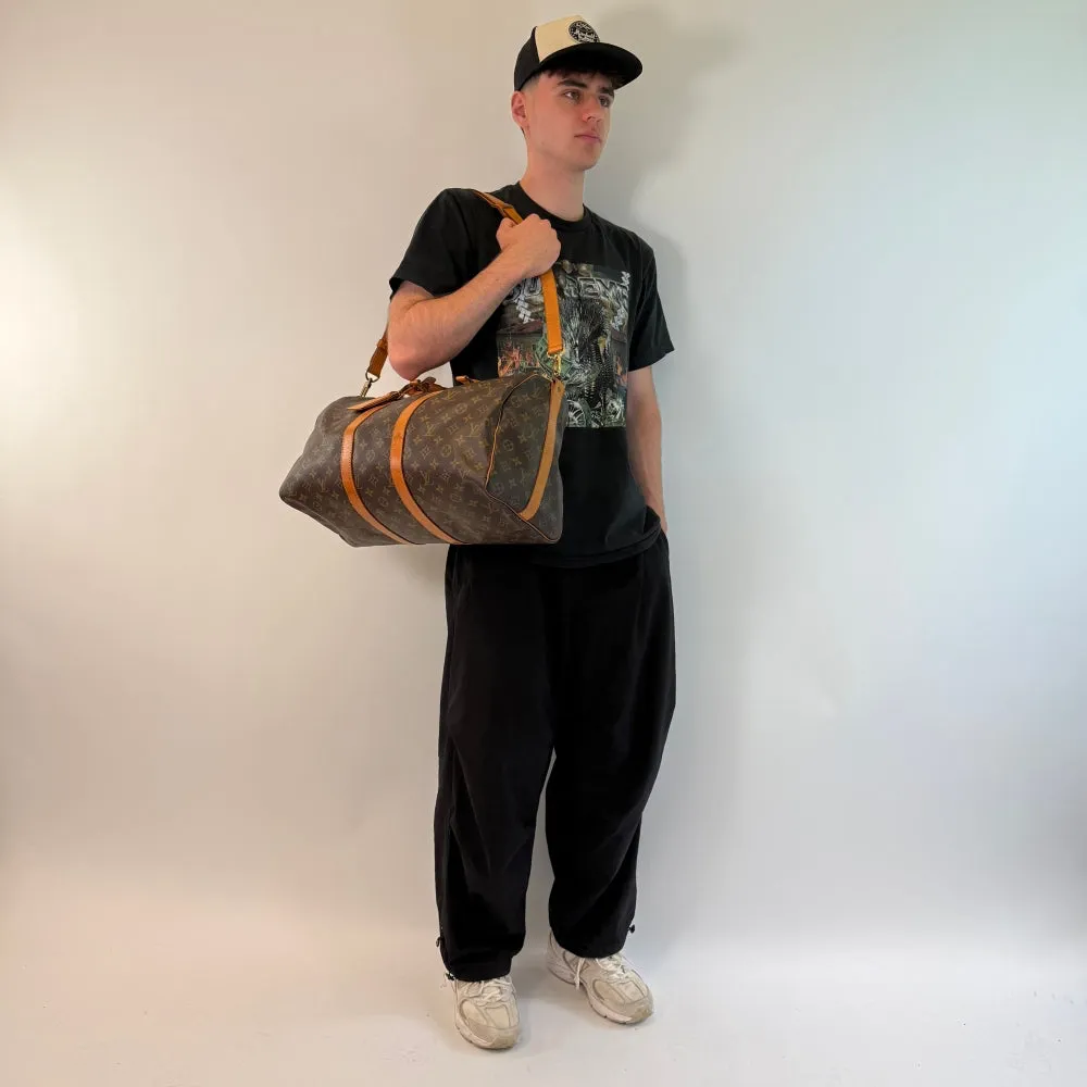 Louis Vuitton Reisetasche Keepall 45 mit Umhängegurt monogram braun