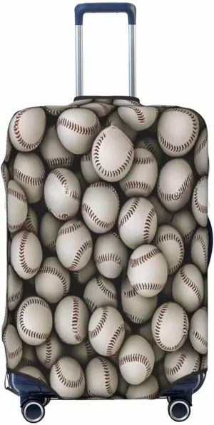 Luggage Cover For Travel Baseball Pattern– Scratch-Resistant Business Trips 20-28 Inch.