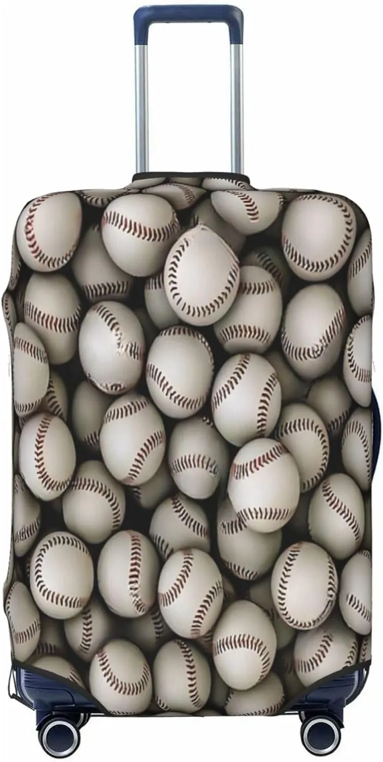 Luggage Cover For Travel Baseball Pattern– Scratch-Resistant Business Trips 20-28 Inch.