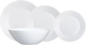 Luminarc Harena Dinnerware Plates and Dishes 19 PIEZAS White