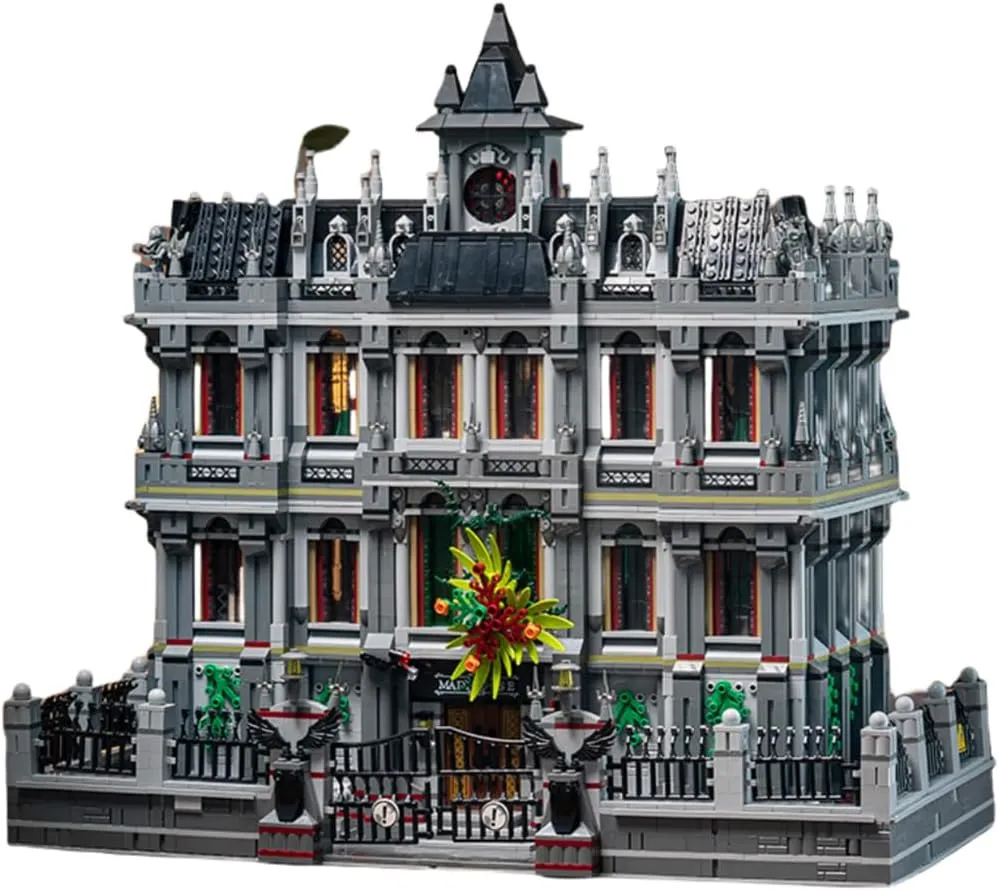 Lunatic Asylum City Modular Building Bricks Set,MOC Street View Architecture 3 Levels Insane Asylum Hospital Modular Buildings Construction Sets Ideas Gifts for Adults,Panlos 613002(7527 Pcs)
