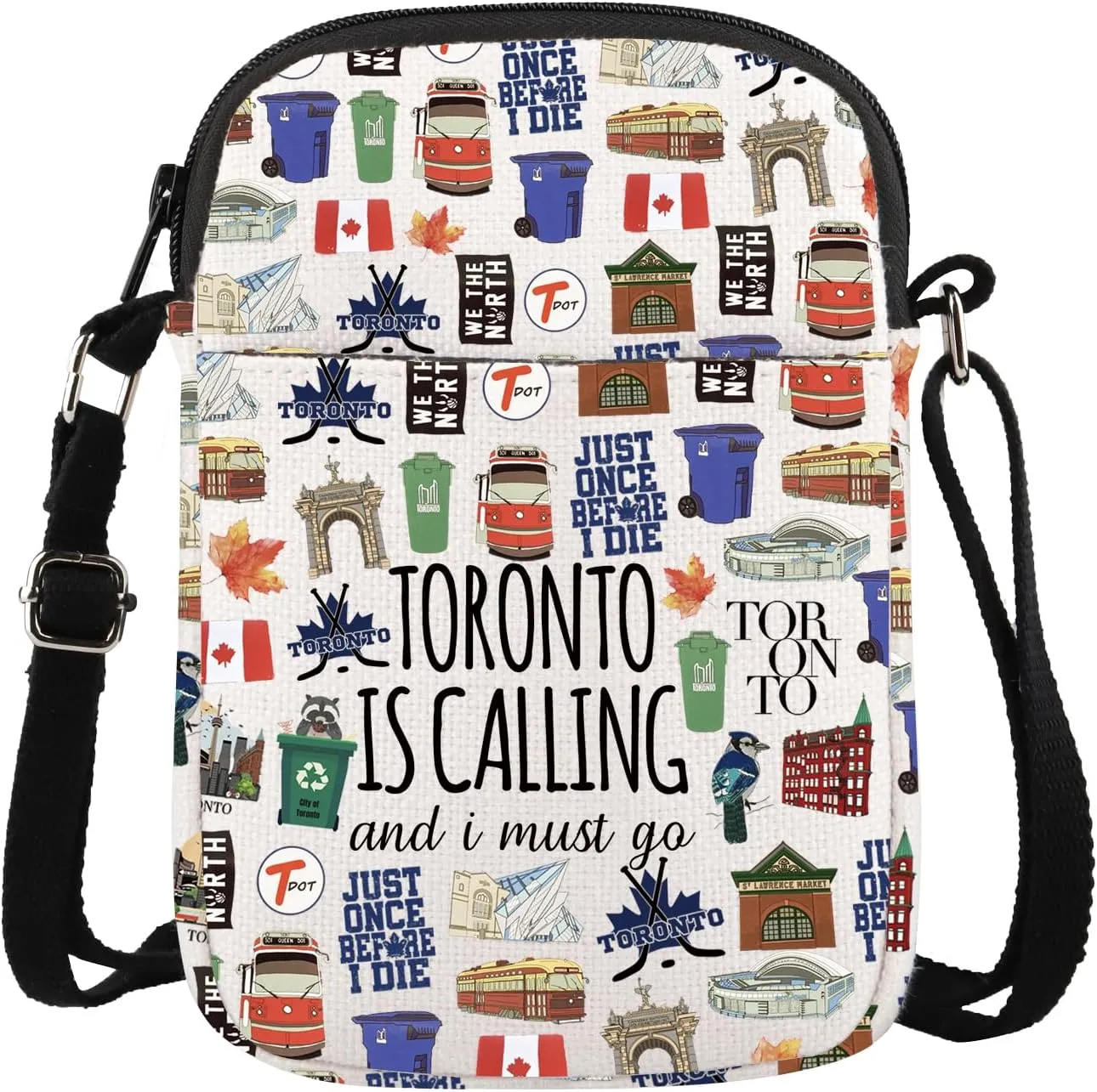 Lywjyb Birdgot Toronto Travel Crossbody Bag Toronto Trip Gift Canadian Travel Themed Gift Toronto Landmarks Souvenirs Gift
