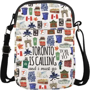 Lywjyb Birdgot Toronto Travel Crossbody Bag Toronto Trip Gift Canadian Travel Themed Gift Toronto Landmarks Souvenirs Gift