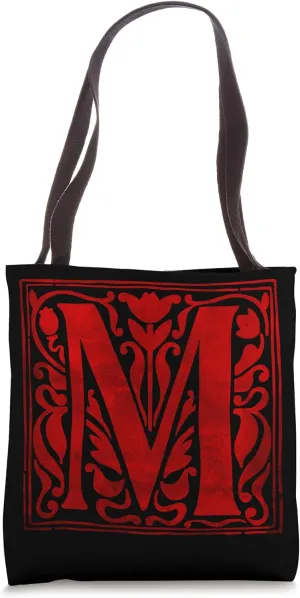 M Letter Beautiful Illuminated M Monogram Tote Bag