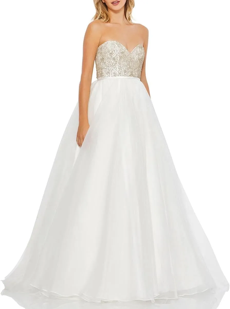 Mac Duggal Womens Embellished Evening Dress