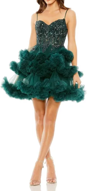 Mac Duggal Womens Embellished Tulle Cocktail and Party Dress