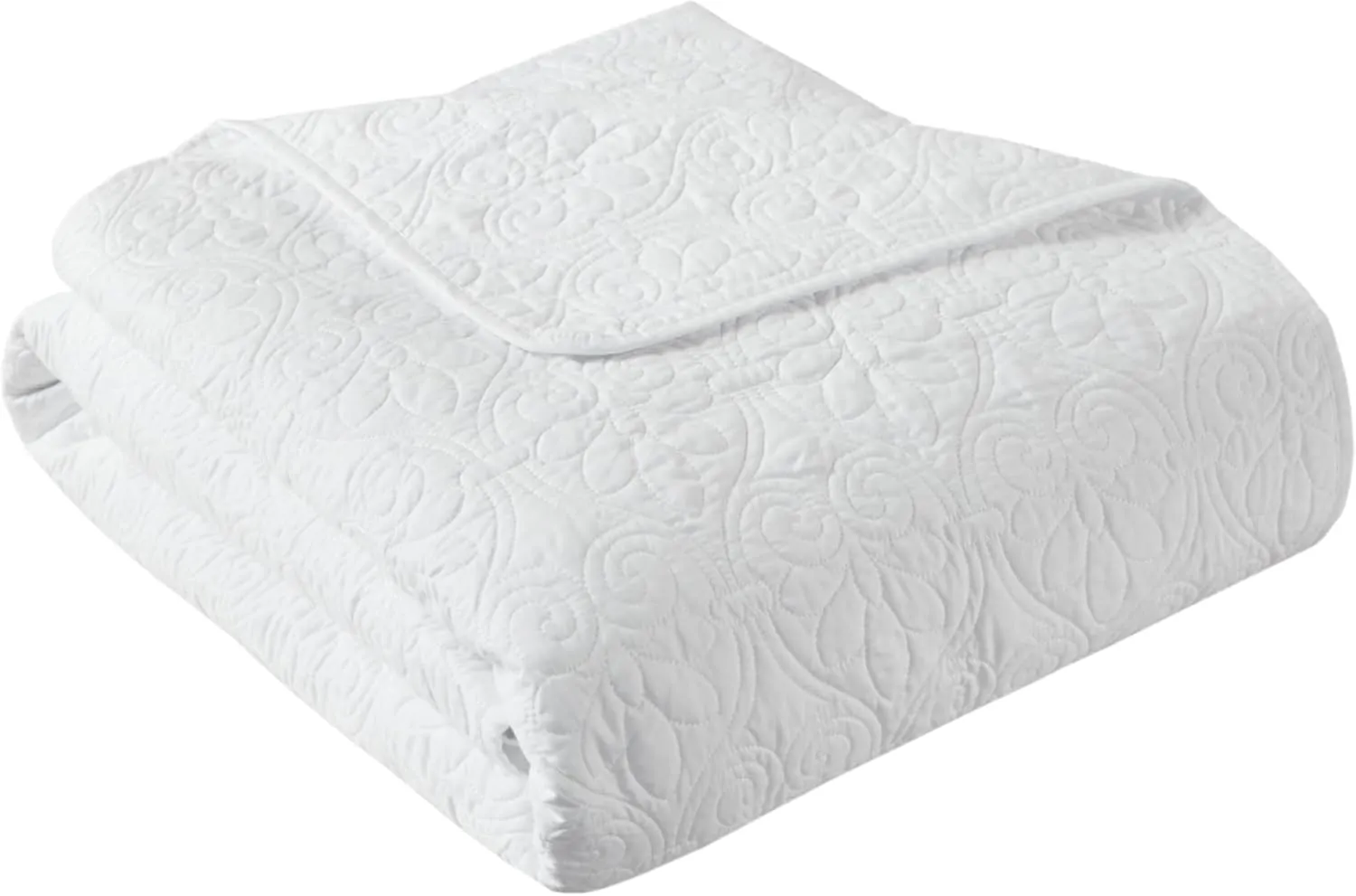 Madison Park Quebec Oversized Quilted Throw in White Finish MP50-2986, 60"x70"
