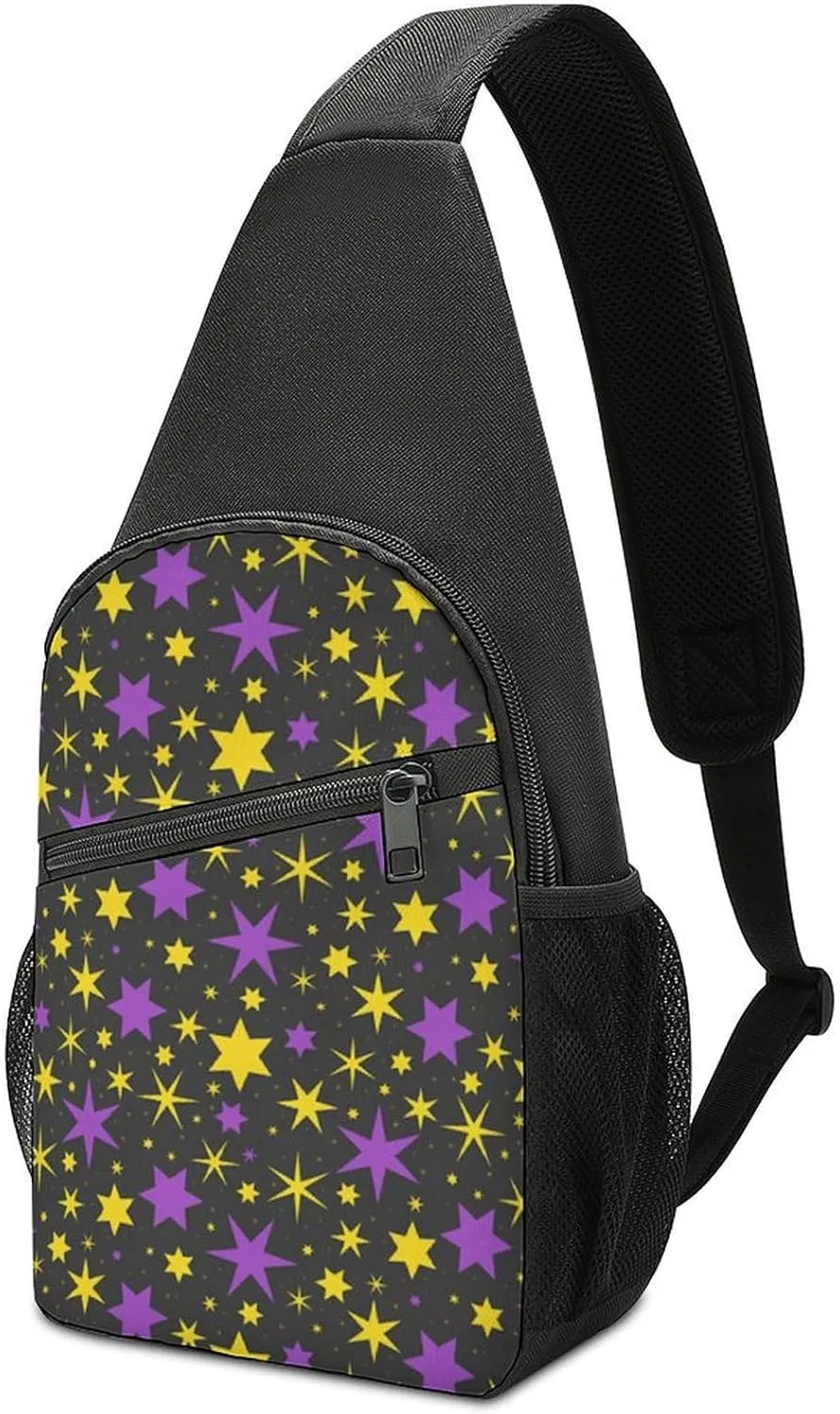 Magic Star Chest Bag for Men Small Sling Backpack Crossbody Sling Bags for Outdoors Hiking Traveling