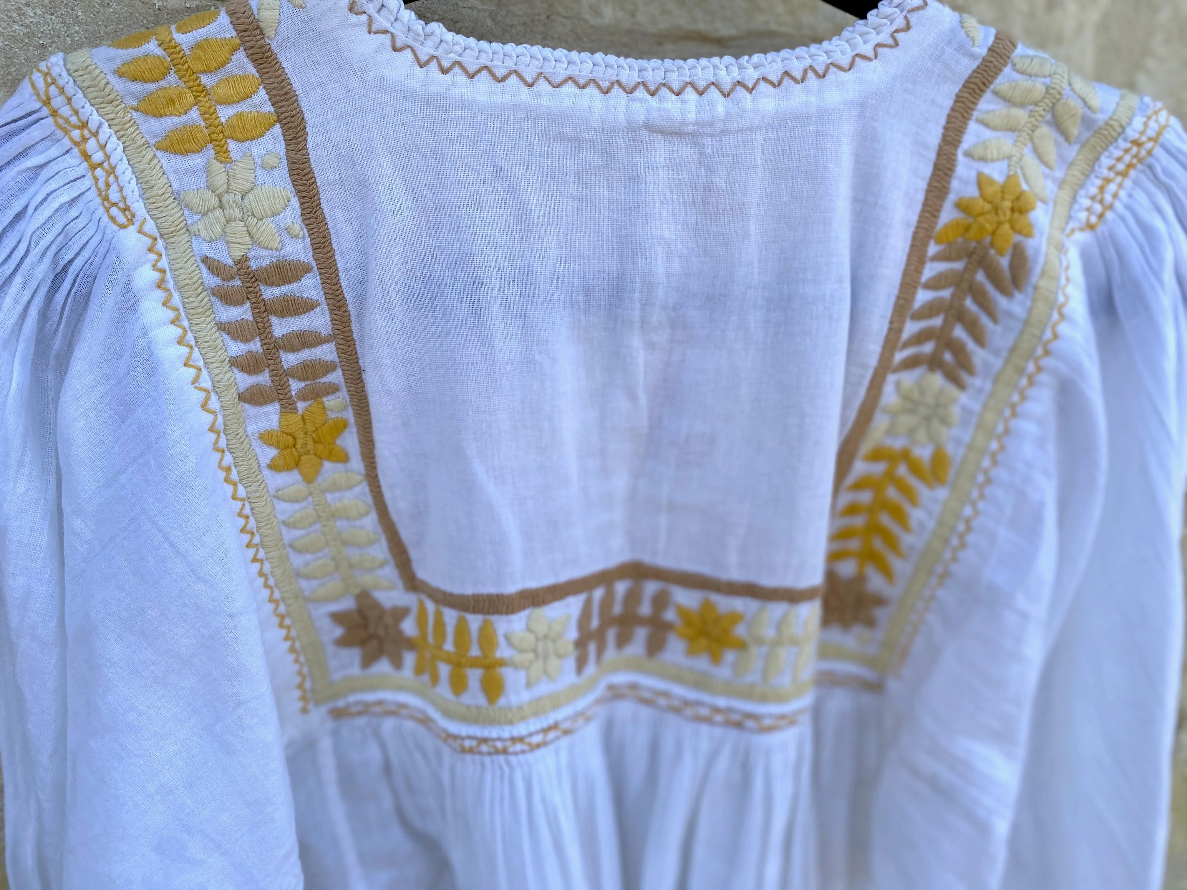 Marigold and Tan Vine Tunic