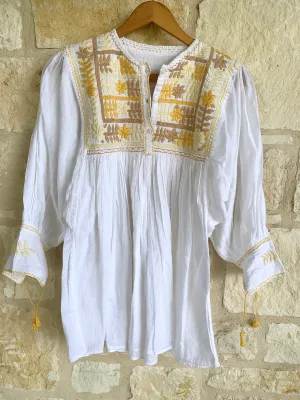 Marigold and Tan Vine Tunic