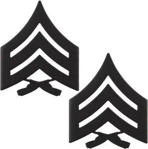 Marine Corps USMC chevron black Scratch Resistant SGT Sergeant E-5 Pair