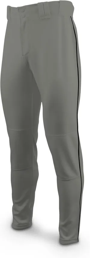MARUCCI Adult EXCEL Double-Knit Piped Baseball Pant, Gray/Black, Adult Small