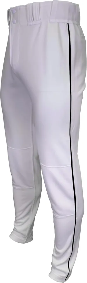 Marucci Sports - Tapered Double-Knit Piped Pant White/Black, White/Black, Adult Small, Double-Knit Pants, Men's Apparel (MAPTTDKPIP-W/BK-AS)
