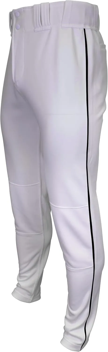 Marucci Sports - Tapered Double-Knit Piped Pant White/Black, White/Black, Adult Small, Double-Knit Pants, Men's Apparel (MAPTTDKPIP-W/BK-AS)