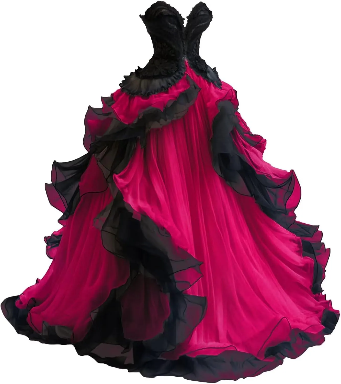 Mauuwy Gothic Wedding Dresses Sweetheart Tiered Wedding Gown for Bride Women Vintage Victorian's Bridal Gown