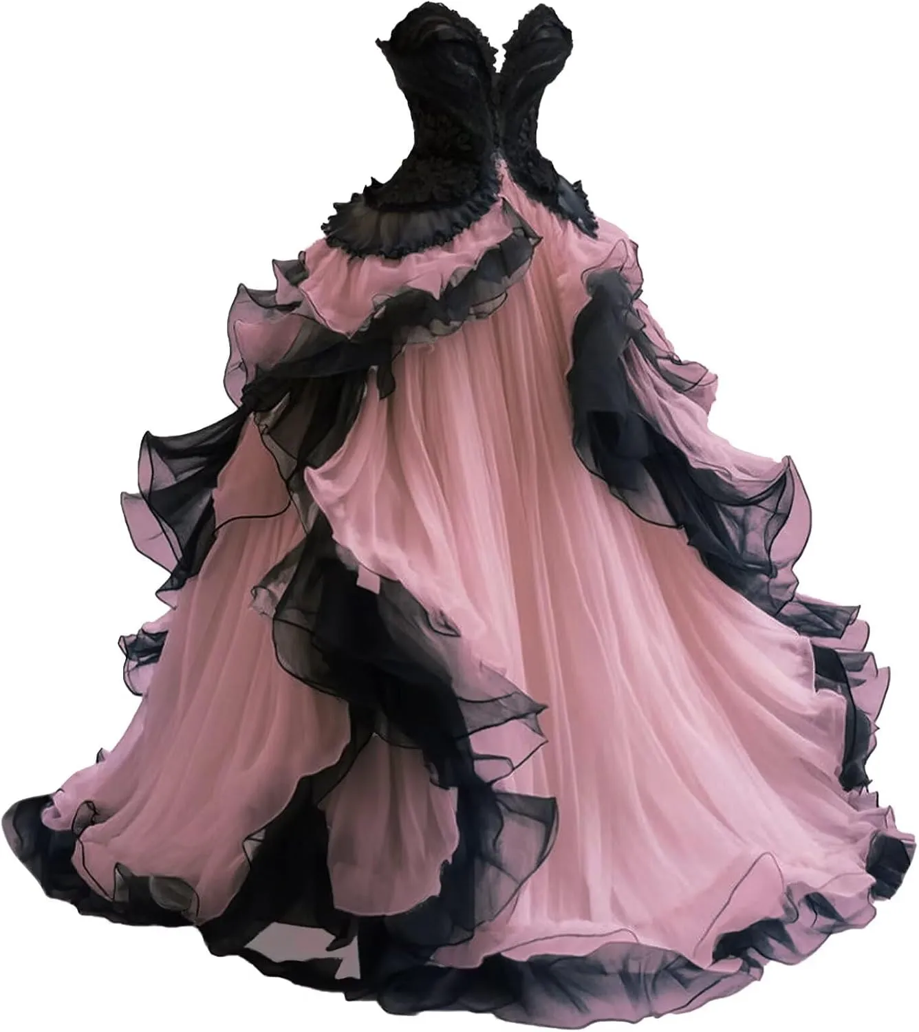 Mauuwy Gothic Wedding Dresses Sweetheart Tiered Wedding Gown for Bride Women Vintage Victorian's Bridal Gown