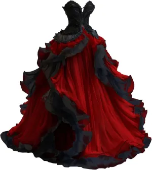 Mauuwy Gothic Wedding Dresses Sweetheart Tiered Wedding Gown for Bride Women Vintage Victorian's Bridal Gown