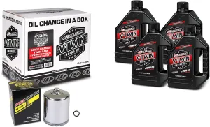 Maxima Racing 90-119014PC Quick Change Twin Cam Synthetic 20W-50 Chrome Filter Engine Oil Change Kit