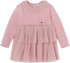 Mayoral Baby Girls Pink Knit Tulle Dress