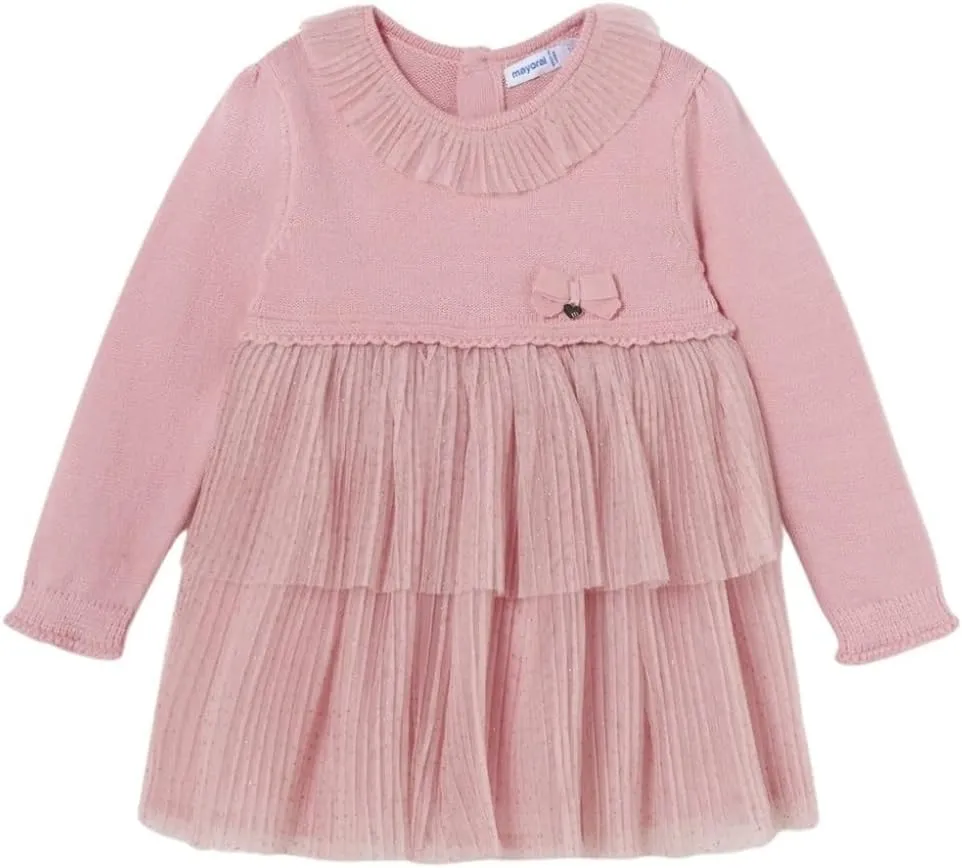 Mayoral Baby Girls Pink Knit Tulle Dress