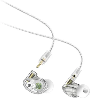 MEE audio Professional MX1 PRO Advanced Dynamic Driver Musician's in Ear Monitor Headphones with Balanced Sound, Noise Isolating Earbuds Earphones with Memory Wire, Detachable Cables, Transparent