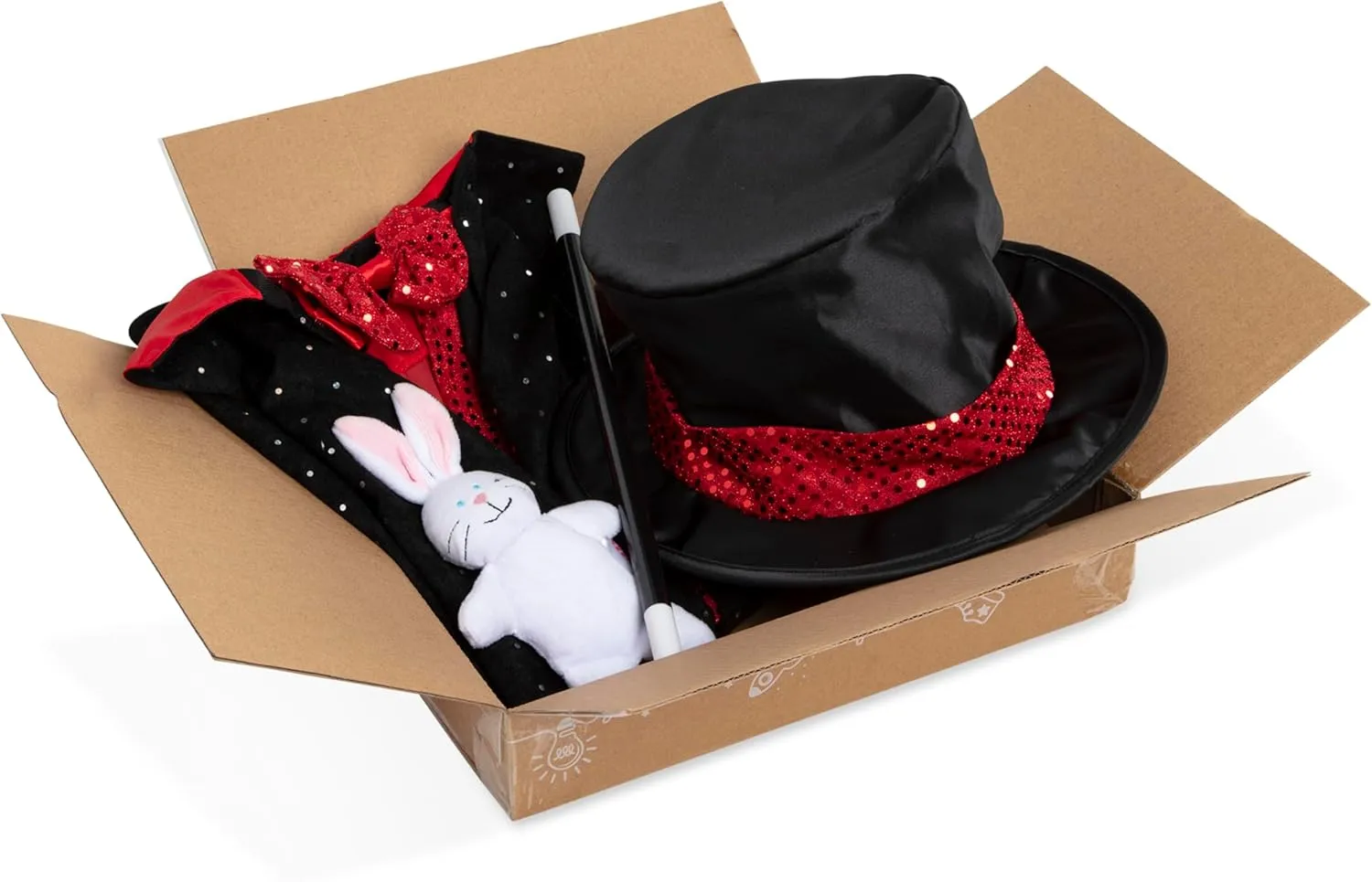 Melissa & Doug unisex-children Magician Role Play Costume Set - Includes Hat, Cape, Wand, Magic Tricks Frustration-Free Packaging