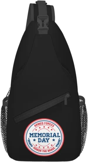 Memorial Day Stamps Crossbody Bags For Women Men Chest Backpack Gym Shoulder Bag Travel Outdoor Sports Casual Crossbody Bags