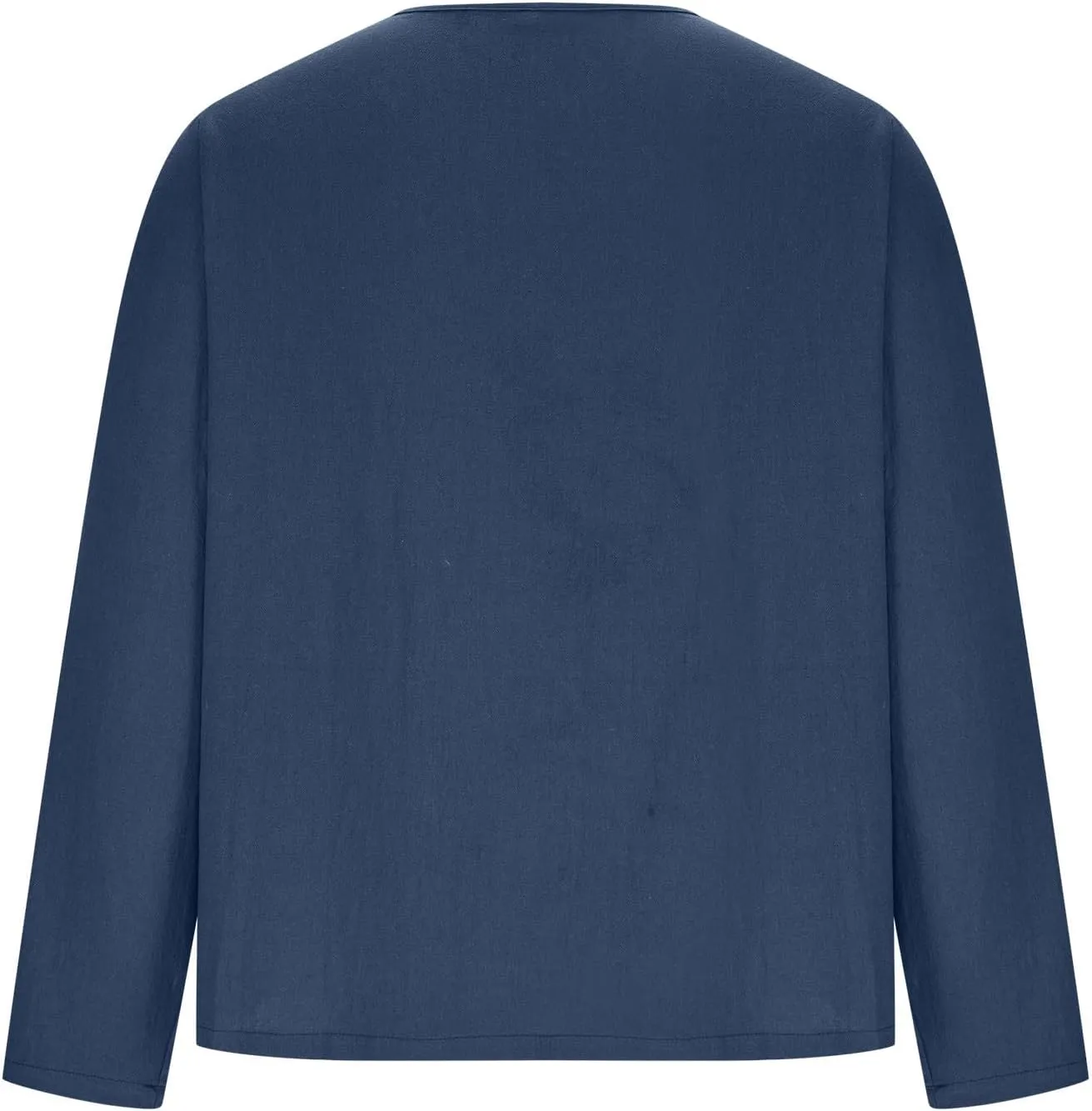 Men Linen Shirts Long Sleeve V Neck Cotton Comfy Spring Tees Shirt Solid Color Loose Fashion Sport 2025 Blouses Tops