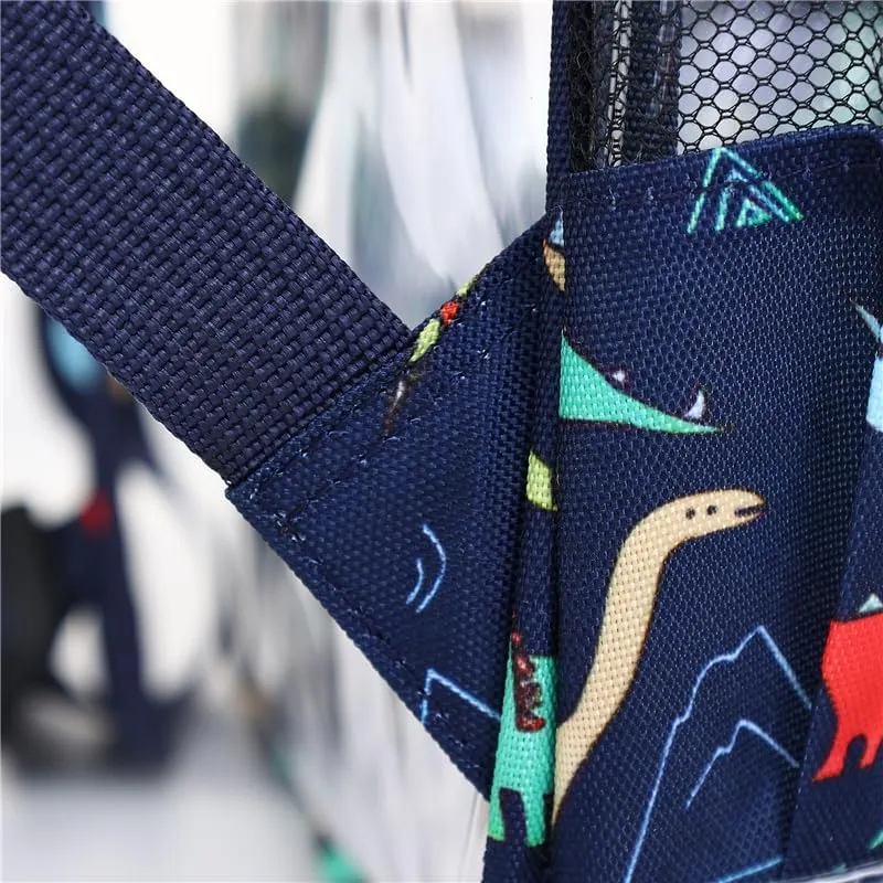 Men's and Women's Transparent Backpack with Large Capacity Graffiti Pattern PVC Material Backpack, Suitable for Daily Use and Travel Use,Blue Car