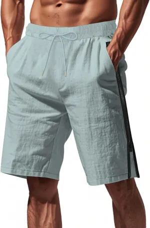 Mens Cargo Casual Shorts Lightweight Stretch Athletic Short Elastic Waistband with Pockets Hiking Workout Beach Pants