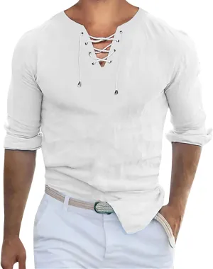 Men's Casual Button Down Shirts Long Sleeve Buttons Down Solid Plain Roll Up Sleeve Summer Beach Shirts Long