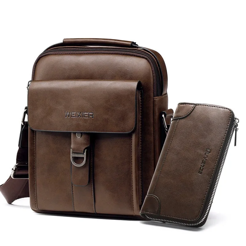 Men's Leather Crossbody Bag and Wallet / Casual Collection 2019 - DANNY