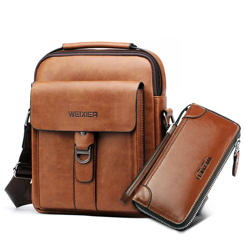 Men's Leather Crossbody Bag and Wallet / Casual Collection 2019 - DANNY