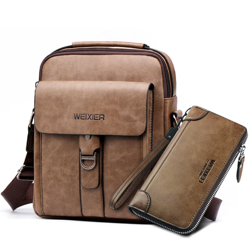 Men's Leather Crossbody Bag and Wallet / Casual Collection 2019 - DANNY