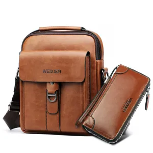 Men's Leather Crossbody Bag and Wallet / Casual Collection 2019 - DANNY