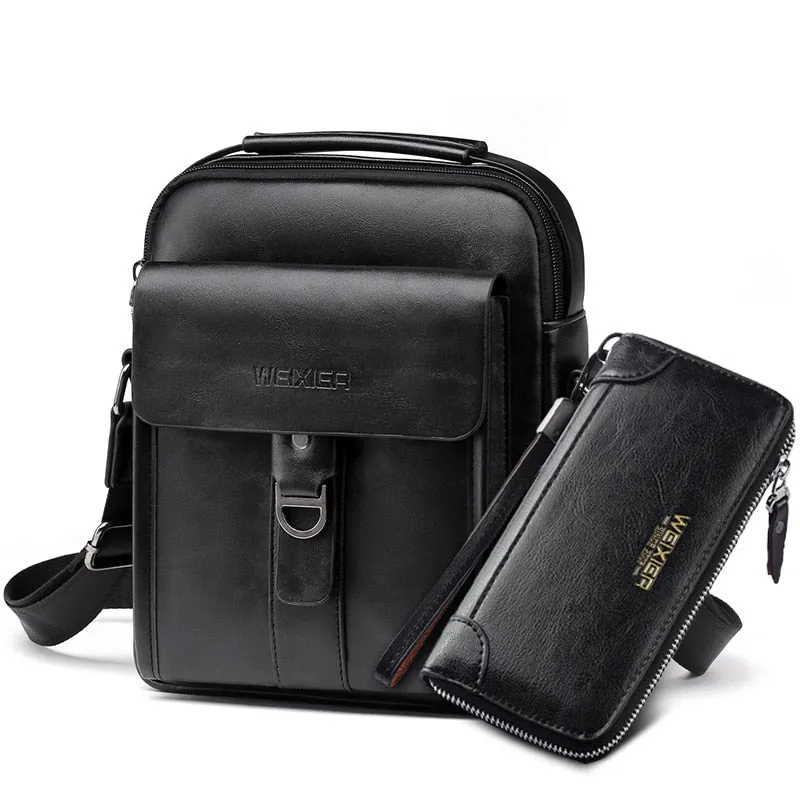 Men's Leather Crossbody Bag and Wallet / Casual Collection 2019 - DANNY